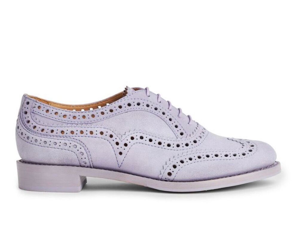 The Office of Angela Scott Mr. Doubt Lilac Leather Women's Cutout Brogue Oxford